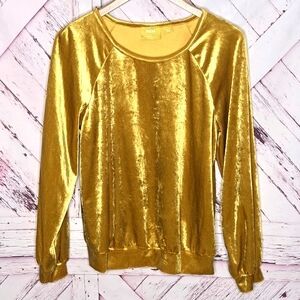 Anthropologie MaEve Valour Golden Long Sleeve Shirt